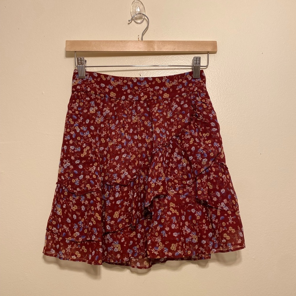 Sezane Women's Floral Tiered Mini Skirt - Size 36